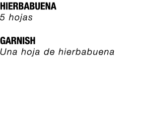 HIERBABUENA 5 hojas GARNISH Una hoja de hierbabuena 